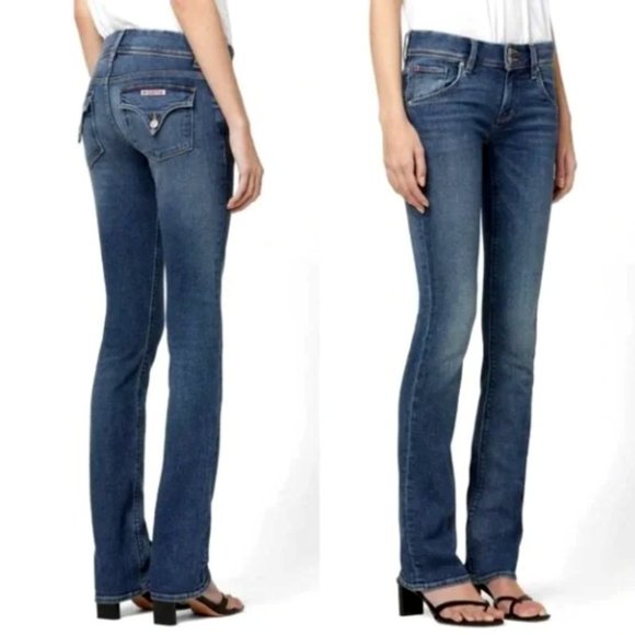 NEW Hudson Jeans Signature Bootcut Dark Wash 'Elt' Premium Denim Flare SZ 24 - Picture 1 of 14